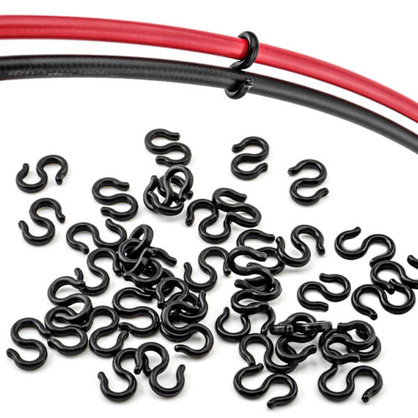 Cyklar Bromskabelklämmor S-krokklämma för landsväg Mountainbike Cyklar Bromskabel S stilklämmor Spänne Linjer Linjeklämma 20pcs