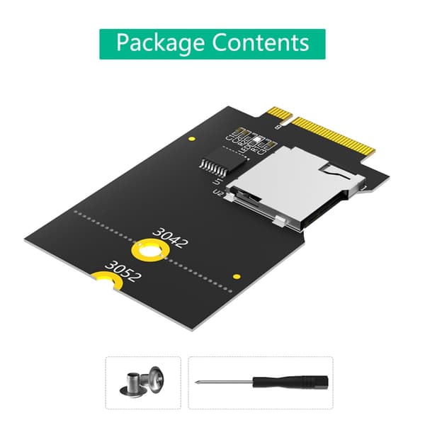 Effektiv dataadministrasjon M.2 B Key USB-buss til SDXC-kort