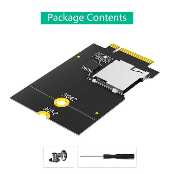 Effektiv datahantering M.2 B Key USB-buss till SDXC-kort