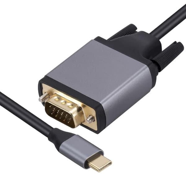 Metall Type C til VGA-konverter Type C til VGA hannadapter 180 cm kabel
