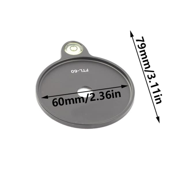 60 mm stativplade med vaterpas i metalbase til nem justering
