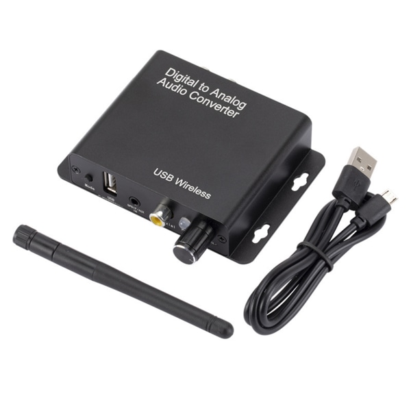 Trådlös ljudomvandlare Bluetooth-kompatibel 5.0 Mottagare Digital Till Analog Optisk Fiber Koaxial Adapter