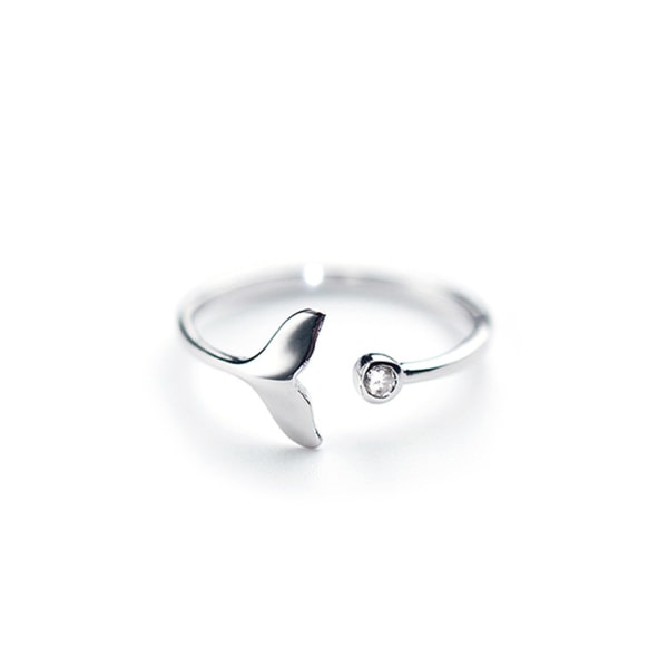 Enkel Whale Tail Plain Band Ring 925 Sterling Silver Solid Ring Justerbar Öppen Ring Romantisk Knuckle Ring Smycken Present