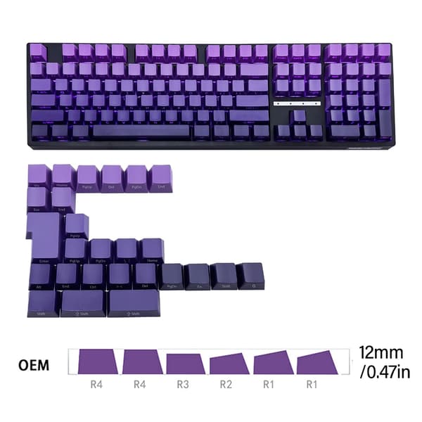 134 stk. Double Shot Keycaps Brugerdefineret Keycap Sæt Dye Sub Side-lit Backlit Keycaps