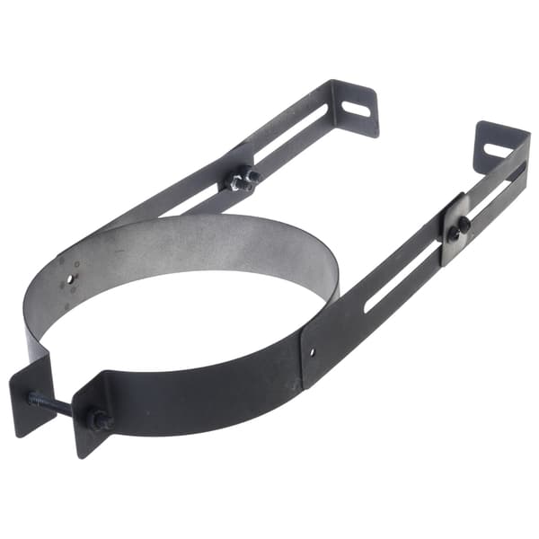 Multifunktionelle skorstensrørsklemmer, justerbart rustfrit stål, 150 mm, sort