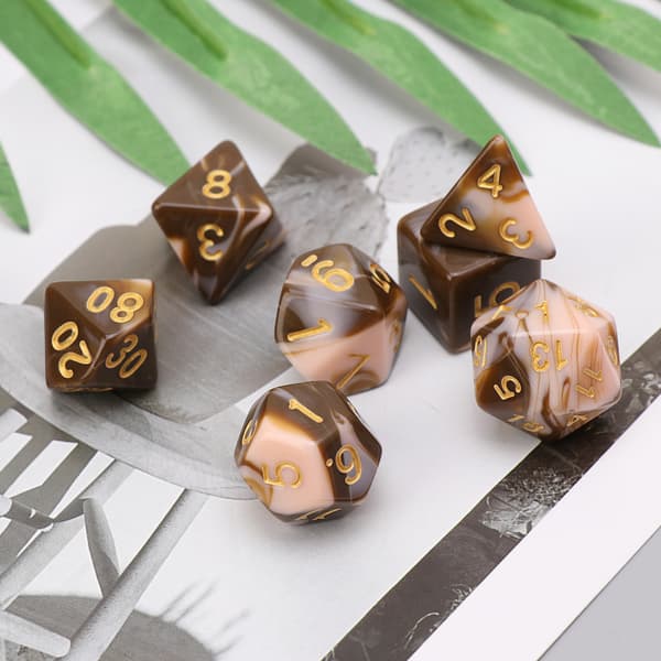 7 stk./sæt Sidede Terninger D4 D6 D8 D10 D12 D20 Til RPG Poly Spil