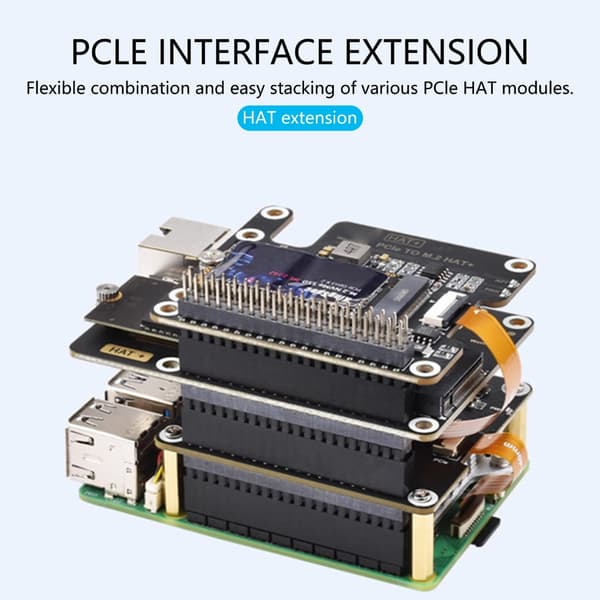 Dobbelt PCIe FFC Udvidelseskort Dataoverførsel HAT Adapter Stabelbar