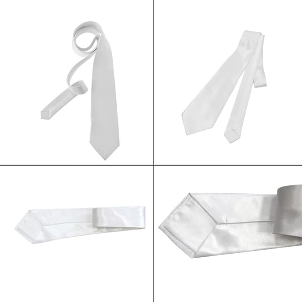 Herre Blank Sublimering Slips Ensfarget Hvit DIY Varmeoverføring Polyester Slips