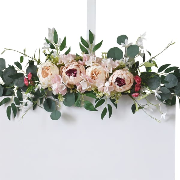 Kunstig blomsterguirlande til bryllupsbue, receptionsbaggrunde, borddekoration White