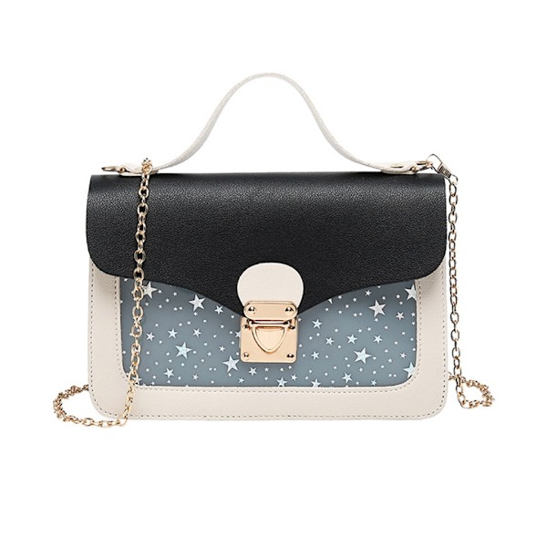 Dame PU Skuldertaske Mode Crossbody Taske Lille Firkantet Taske Stjerne Paillet Håndtaske Dame Mini Messenger Taske Clutch Pung