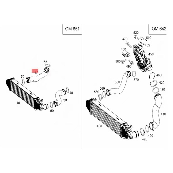 Turbolader Luftslange Til C-Klasse W204 200CDI 220CDI Booster Indsugningsslange