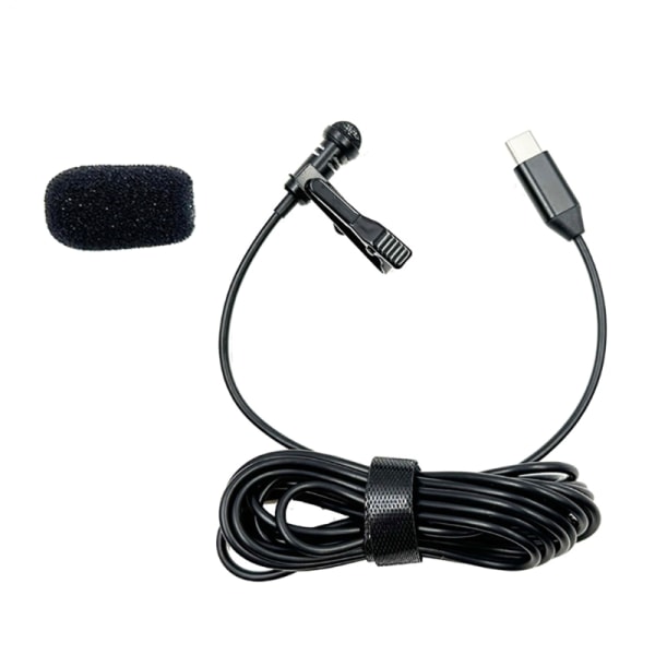 Type C Lavalier Reversmikrofon Clip-On Mikrofon Høj Sensitivitet Reversmikrofon med Klar Lyd til Optagelse & Podcasting