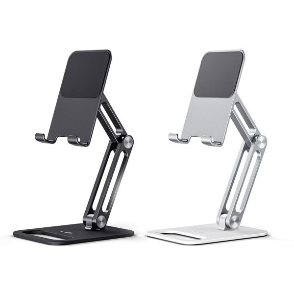 Vikbart tabletthållarställ 360° rotation för 5 till 14 tums surfplatta Smartphonesäng Desktop Lazy Holder Fästestöd Black