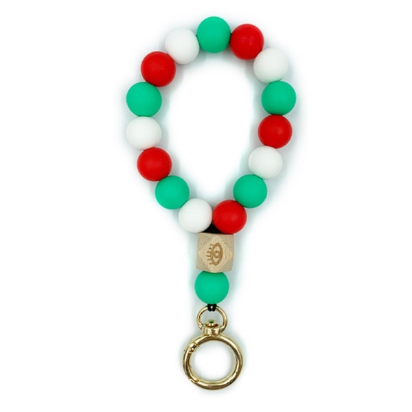 Silikonpärlor-armband Nyckelring Mode nyckelring-armband Armband för nyckelring Pendent nyckelring-armband present för kvinnor G Green