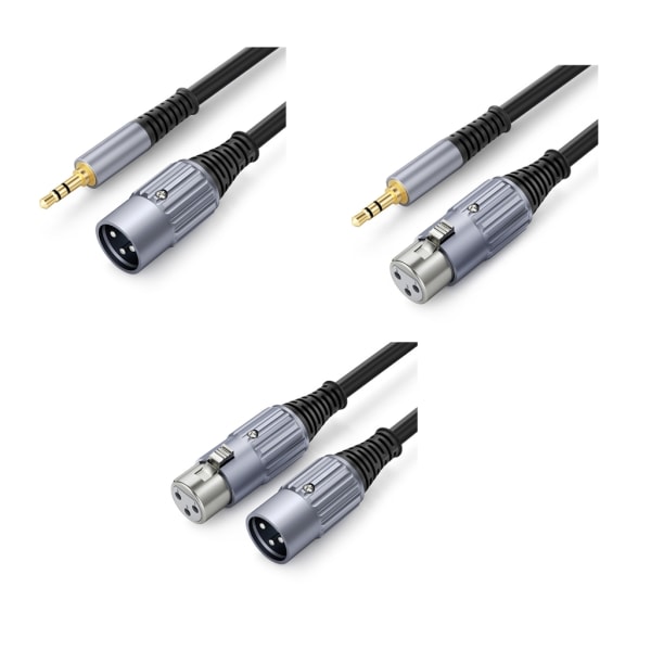 XLR Förlängningskabel Mikrofonanslutning Trådledning Hane Hona XLR till 3,5 mm port för ljudkonsolförstärkarhögtalare A 3m