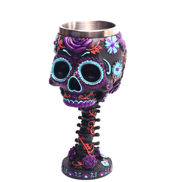 Skallebeger 3D Resin & Rustfritt Stål Vinglass Twilight Blooms Beger