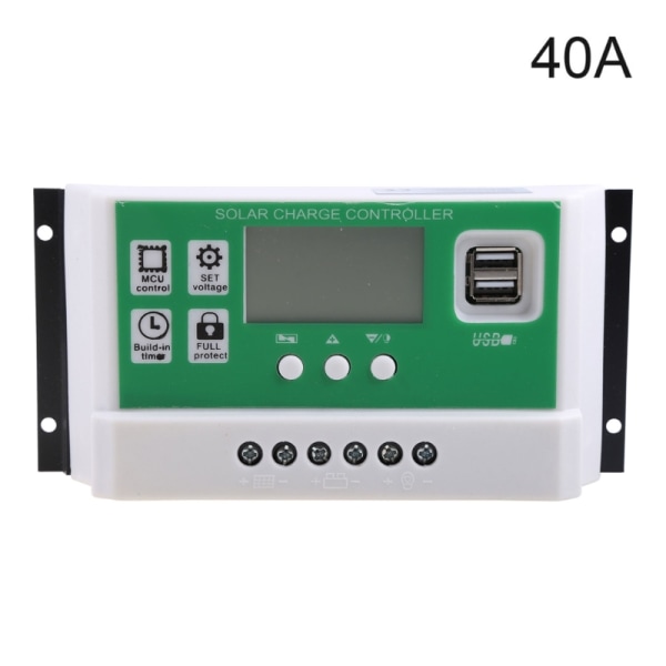10A~60A Solar Charge Controller förnybar energi Controller Solpanel Intelligent Regulator med dubbel USB utgång 40A