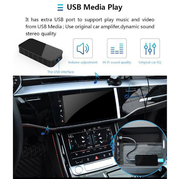 CarPlay Dongle Mini USB Carplay Modul Universal Auto Multimedia Spiller Link