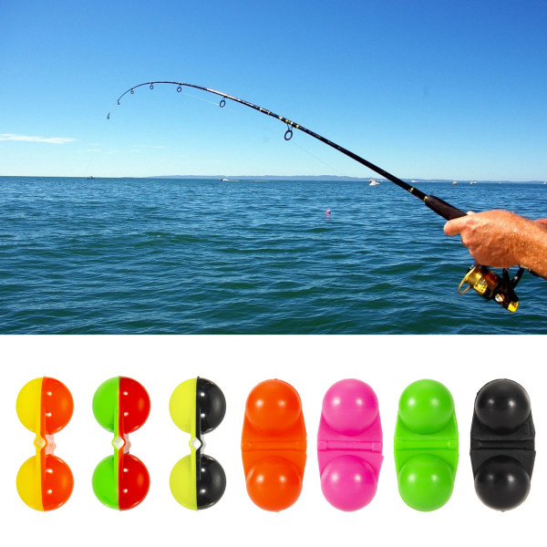 10 st/förpackning ABS dubbla skallror, havskattskaller Pärlor Portable Sea Fishing Attractor Bell Beads Tillbehör för att locka fisk Orange