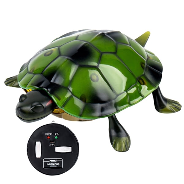 Infraröd RC Sköldpadda för Småbarn Fjärrkontroll Sköldpaddsleksak med LED-Ögon Intelligent Elektrisk Roterande Sköldpadda Barnpresent