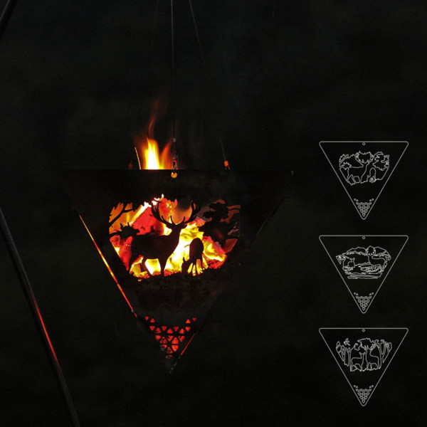 Bärbar häng-camping vedspis för utomhusaktiviteter Slitstark-lättvikts vedeldad kamin i rostfritt stål
