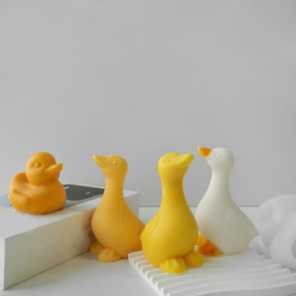 3D Anka Silikonform Söt Tecknad Djur Ljusform DIY Aromaterapi Gips