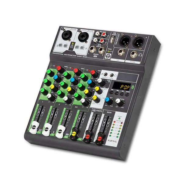 Professionell Ljudmixer Ljudmixningskonsol Bluetooth-kompatibel Mixer Bra Känslighet Mini Ljud DJ Mixerbräda