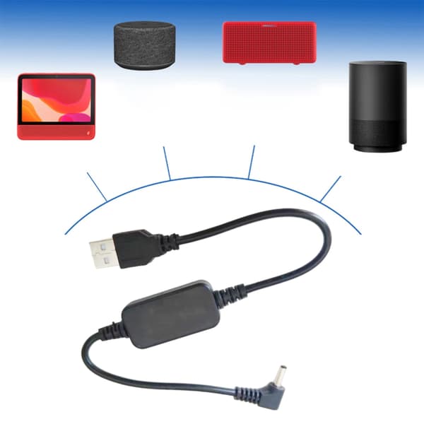 90 Graders DC3.5mm til USB 2.0 Ladekabel 5V til 12V Konverterkabel