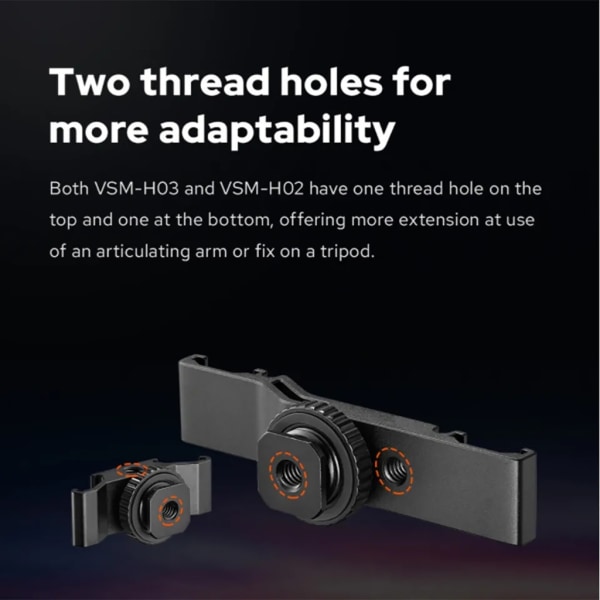 VSMH02 VSMH03 Double Cold Shoe Hot Shoe-tillbehör för telefonkamera Vlog LED-videoljus Mikrofonfäste Byt ut H02