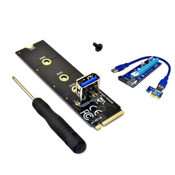 för M.2 till PCI E X16 NG-FF Slot Adapterkort Riserkort USB 3.0 Förlängningsadapterkort För BTC Mining Expansion Riser Ca