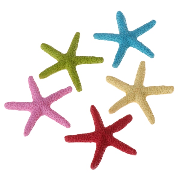 5-pack polyresin sjöstjärnor korallprydnader Akvariumdekor 2,2" konstgjorda sjöstjärnor för fiskar för tankdekoration