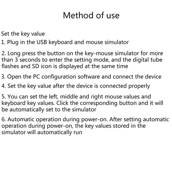 USB-tastatur og museemulator Ren fysisk hardware Auto Cycle Random Button