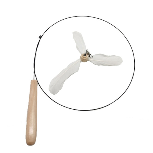 Cat Teaser Wand-leksak med fjäderinteraktion Katt Avtagbar retande trollleksak CatChase-leksak inomhus för boredom-katter B