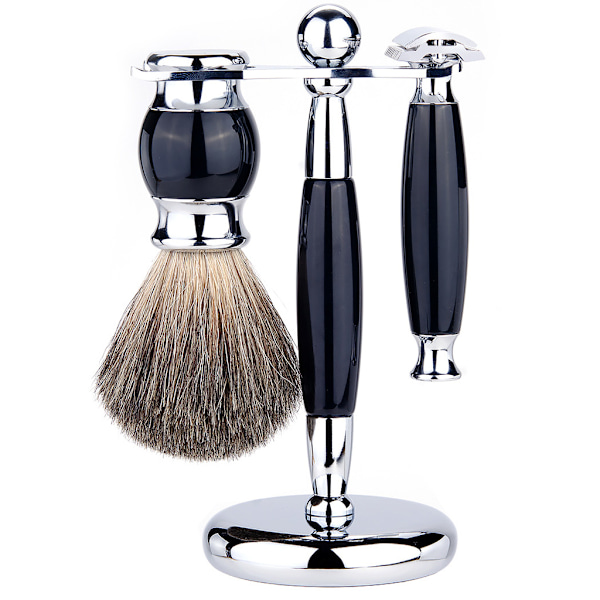Män Manuell Raksats Skäggrengöringsborste Rakapparat för Razor Stand Grooming Tool D