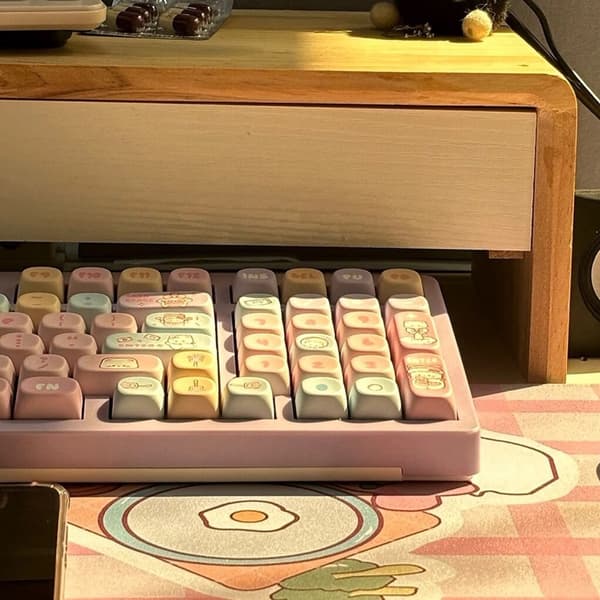 PBT Keycaps Sett 131 Taster MOA Høyde Varme Sublimert Fargerikt Candy Bear Tema