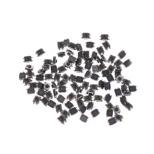 100 st 3x4x2mm 4-Pin SMD Mikro Momentan Tryckknapp Taktil Brytare