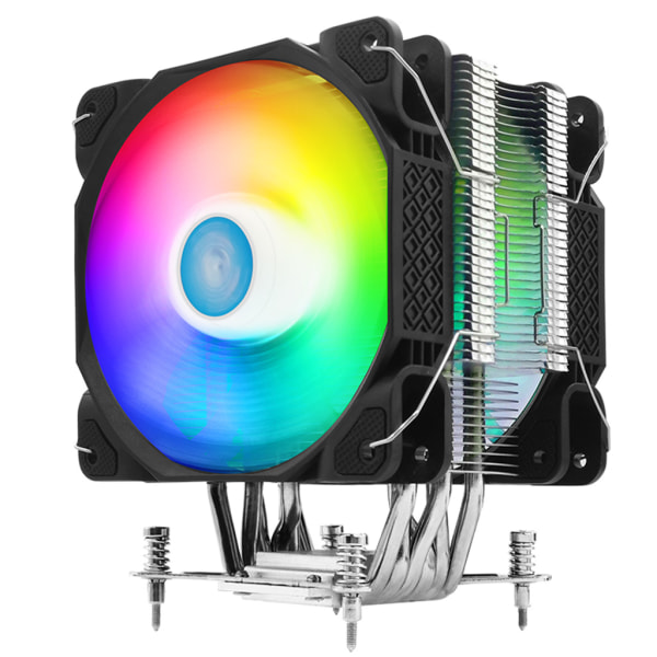 CPU-kylare 2 x Silent PWM-fläkt Färgglad RGB-kylare med 6st kopparrör 120 mm lågprofil för intel/för amd/LGA 775/11