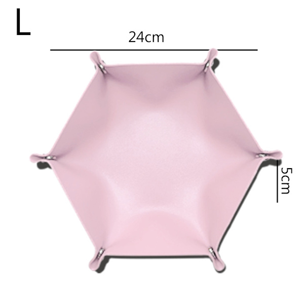 Tärningsbricka Metalltärning Rullande brickhållare Förvaringslåda för RPG DND Bordsspel Vikbar PU Läder Hexagon Cosmetic for Cas Wine Red L
