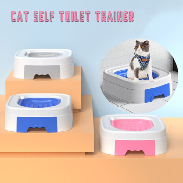 Cat Toilet Training System Träna din katt att använda toaletten utan ansträngning Säg adjö till kattlådor Återanvändbar bricka Gray