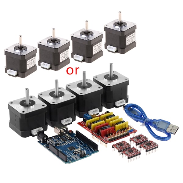 3D-tulostimen Nema17 askelmoottori 42 Moottori + CNC-askelmoottori 42 Moottori + CNC-suoja v3 kaiverruskone