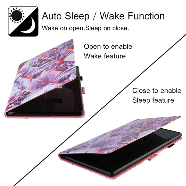 Magnetisk tablettskydd för case för Amazon Fire -HD 10 PU Läder Auto Sleep Purple