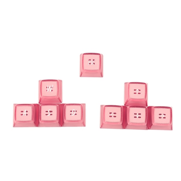 9 nycklar PBT RGB Bakgrundsbelyst Tvåfärgad Injection Keycaps Esc WASD Direction Ema Profile Keycaps för DIY Mekaniskt Tangentbord Pink
