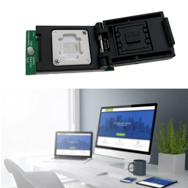 EMMC BGA162 Adapter IC Socket Programmer V2.0 Dobbelt Hoved Probe Holder