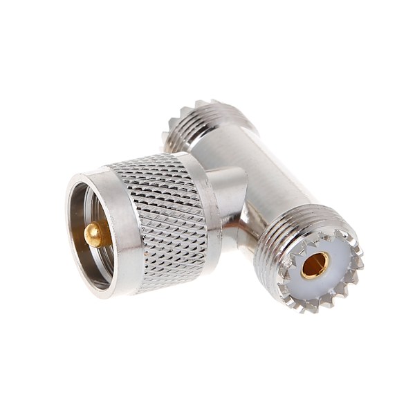 för T Shape UHF Hane PL259 Till 2 UHF Hona SO239 Trippel RF-kontakt 3-vägs Coaxi