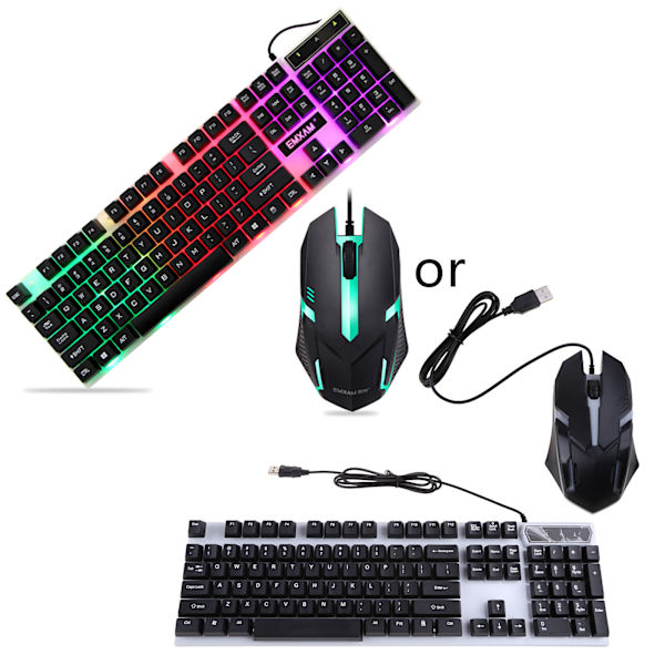 Tangentbord Vattentät Mus Möss USB Kabelansluten Gaming Tillbehör för Microsoft för HP