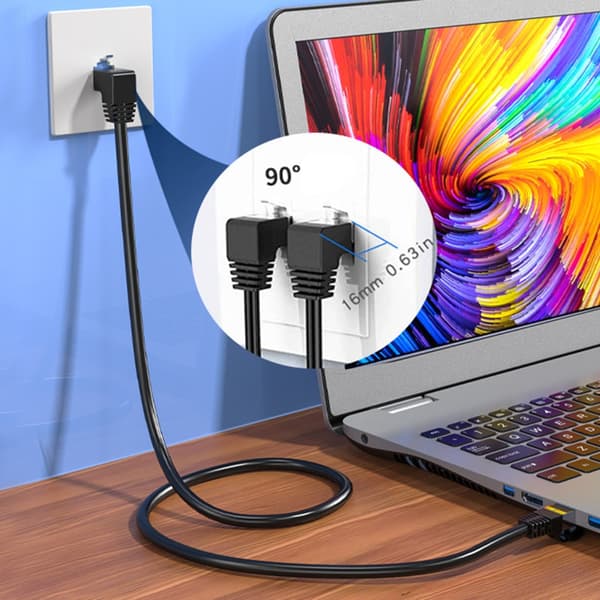Cat8 Ethernet-kabel 10 Gbps rask nettverkskabel 10 Gigabit patchkabel 3m Bend down