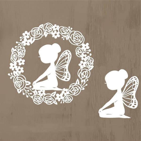 Fjärilsflicka Skärmallar för Scrapbooking Kolstål Stansmallar