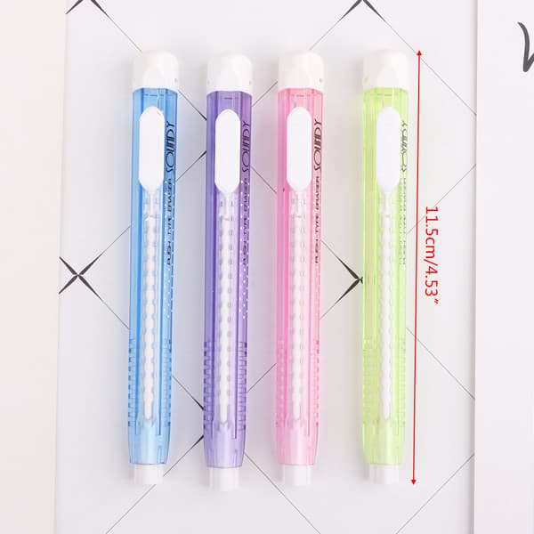 för Creative Mechanical Pen Shape Eraser Rubber Retractable Stationery School Su