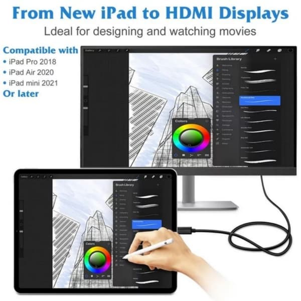 1.8M 4K Opløsning Adaptere ABS USB C Til Interface Kabel til Telefon Tablet TV Di