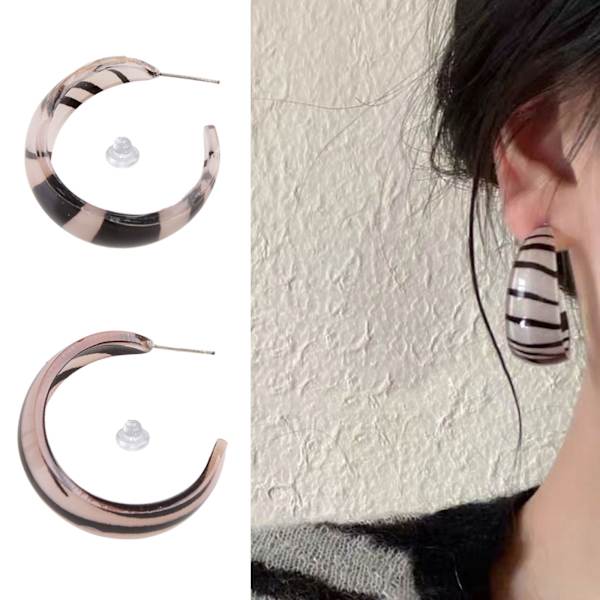 Lättviktsharts Akryl Hoop Örhängen Bohemian Small Resin Statement Örhängen Kvinnor Bohemian Statement Smycken